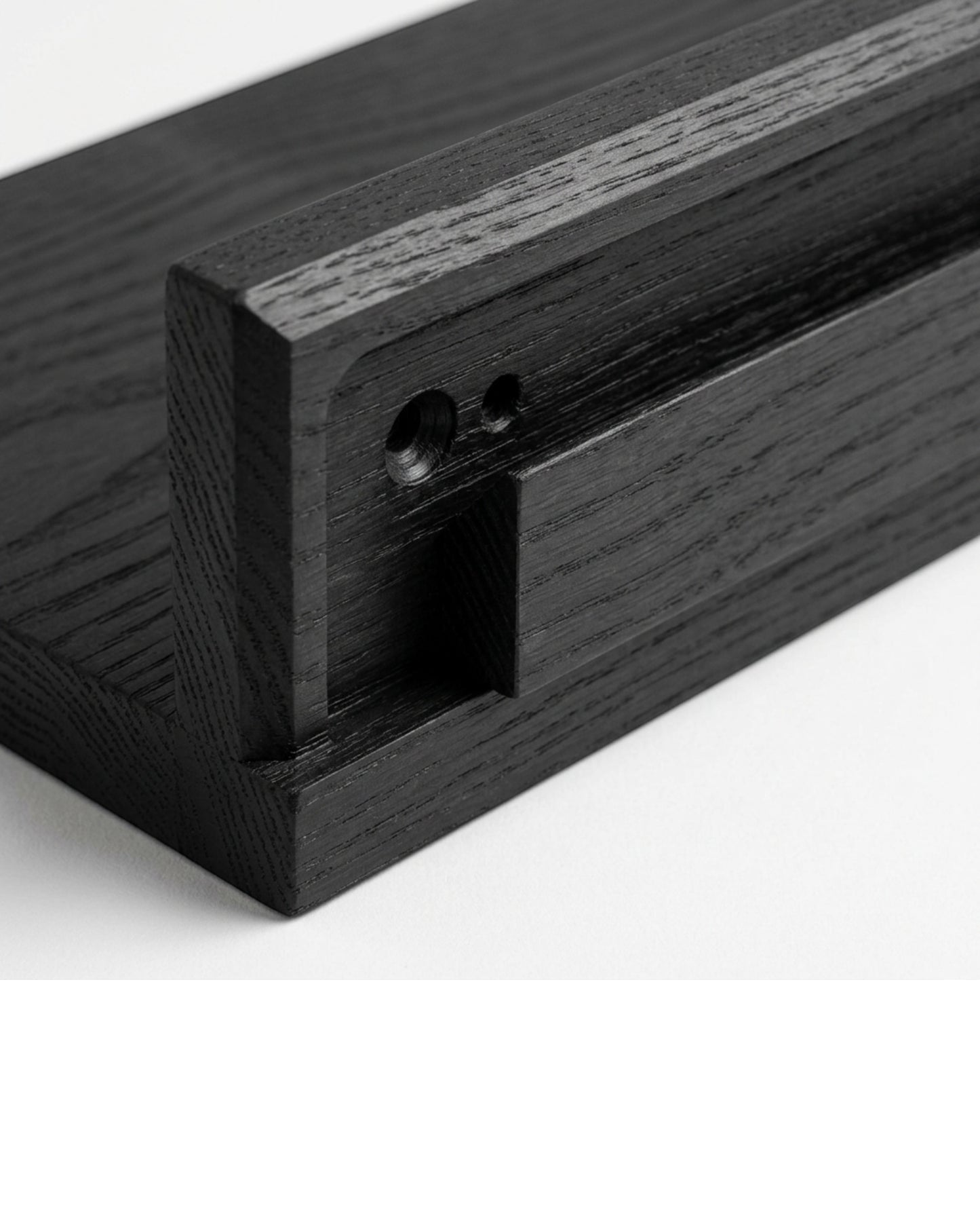 Quiey Black-Wax Ash Wall Shelves 45 × 15 cm Set of 2 - Detail view