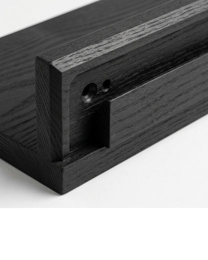 Quiey Black-Wax Ash Wall Shelves 45 × 15 cm Set of 2 - Detail view